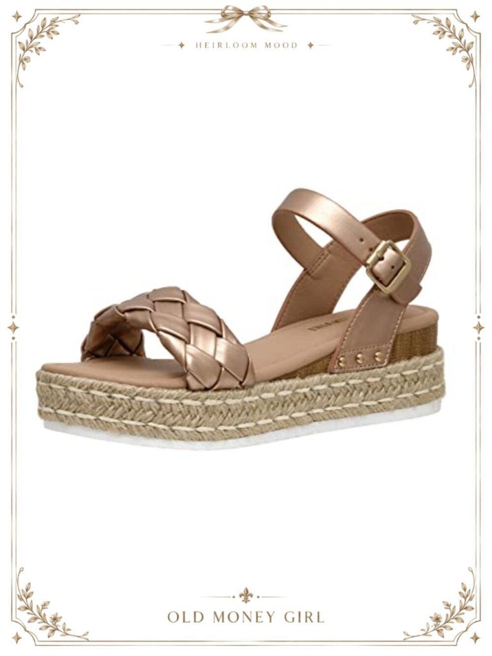Woven Espadrille Wedge Sandals Faux Leather Comfort Foam Ankle Strap